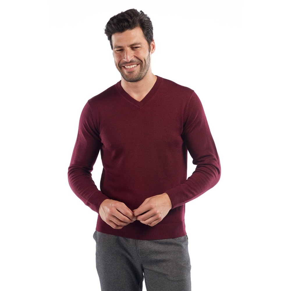 Jack Spade Palmer V Neck Sweater In Burgundy
